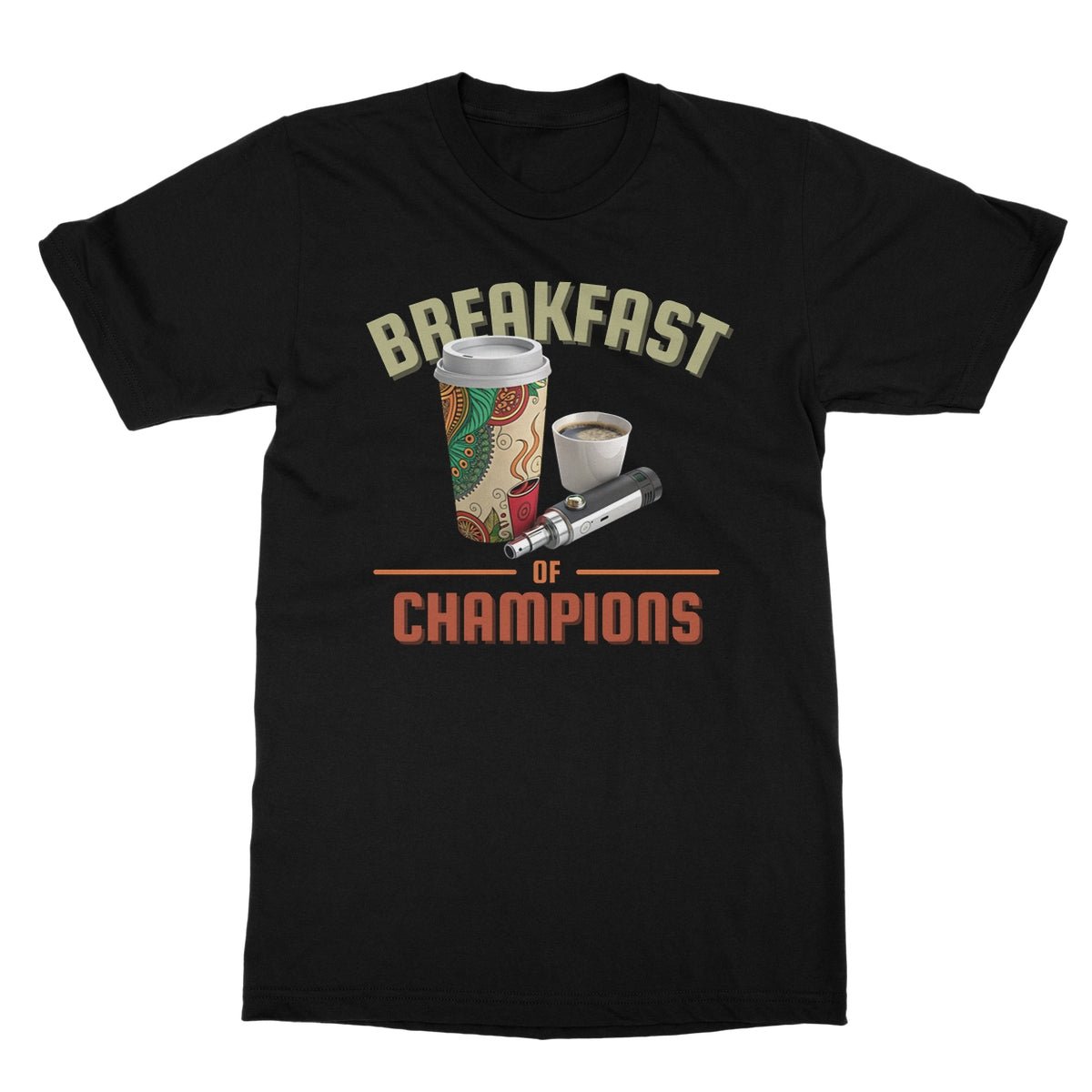 Breakfast Of Champions T-Shirt - Black - funny t-shirt
