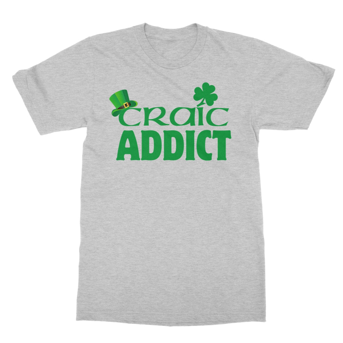 Craic Addict T-Shirt - Sport Grey - Funny T-Shirt
