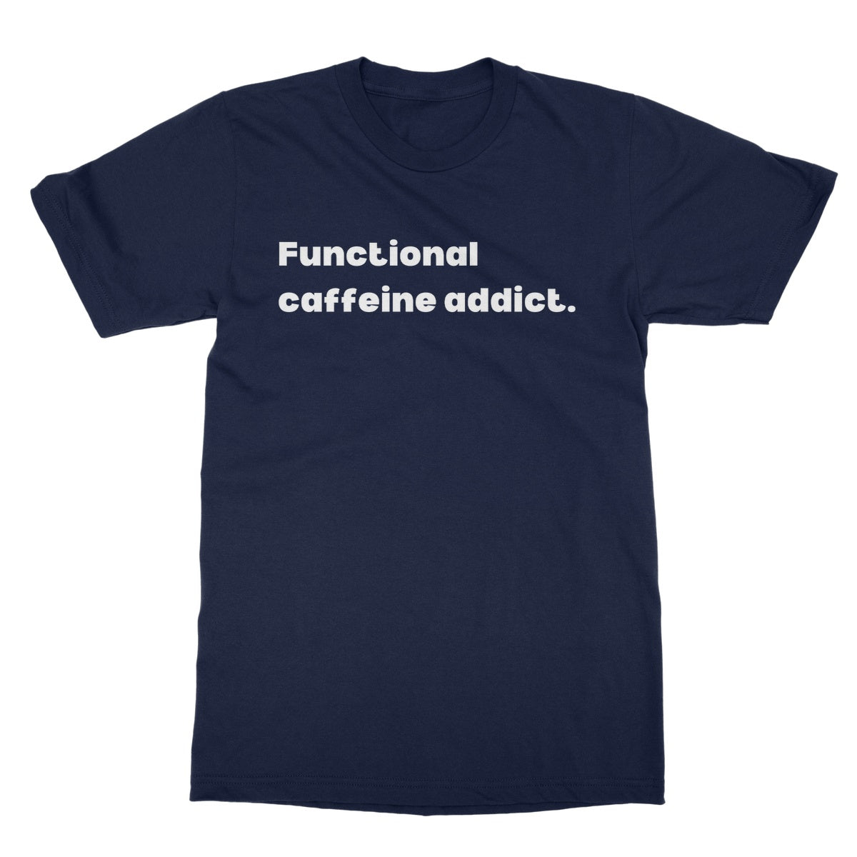 Functional Caffeine Addict T-Shirt - Navy - Funny T-Shirt