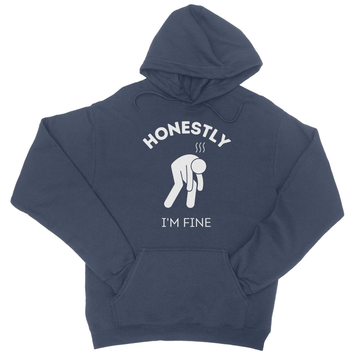 Honestly I'm Fine Hoodie - Oxford Navy - Funny Hoodie