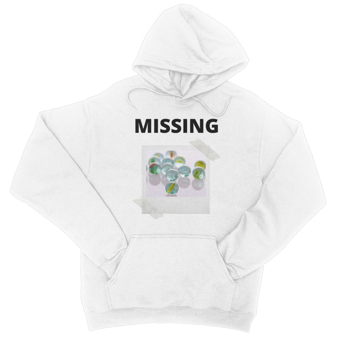 Lost My Marbles Hoodie - Arctic White - Funny Hoodie