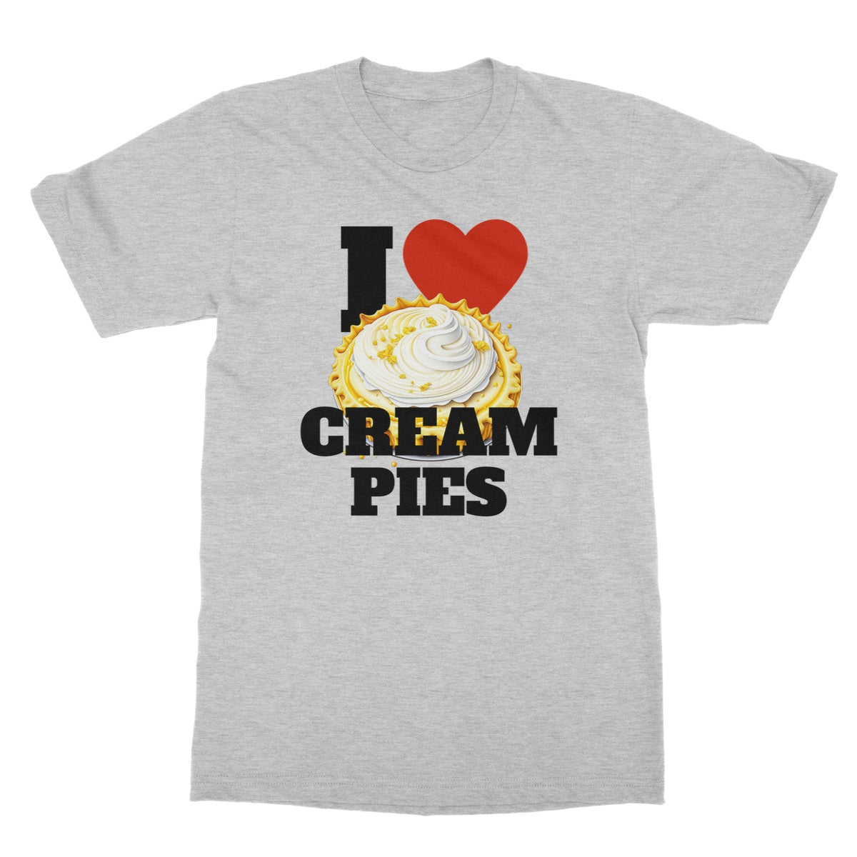 I Heart Cream Pies T-Shirt - Sport Grey - Funny T-Shirt
