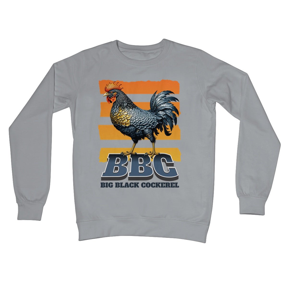 Big Black Cockerel Jumper - Steel Grey - Funny Jumper