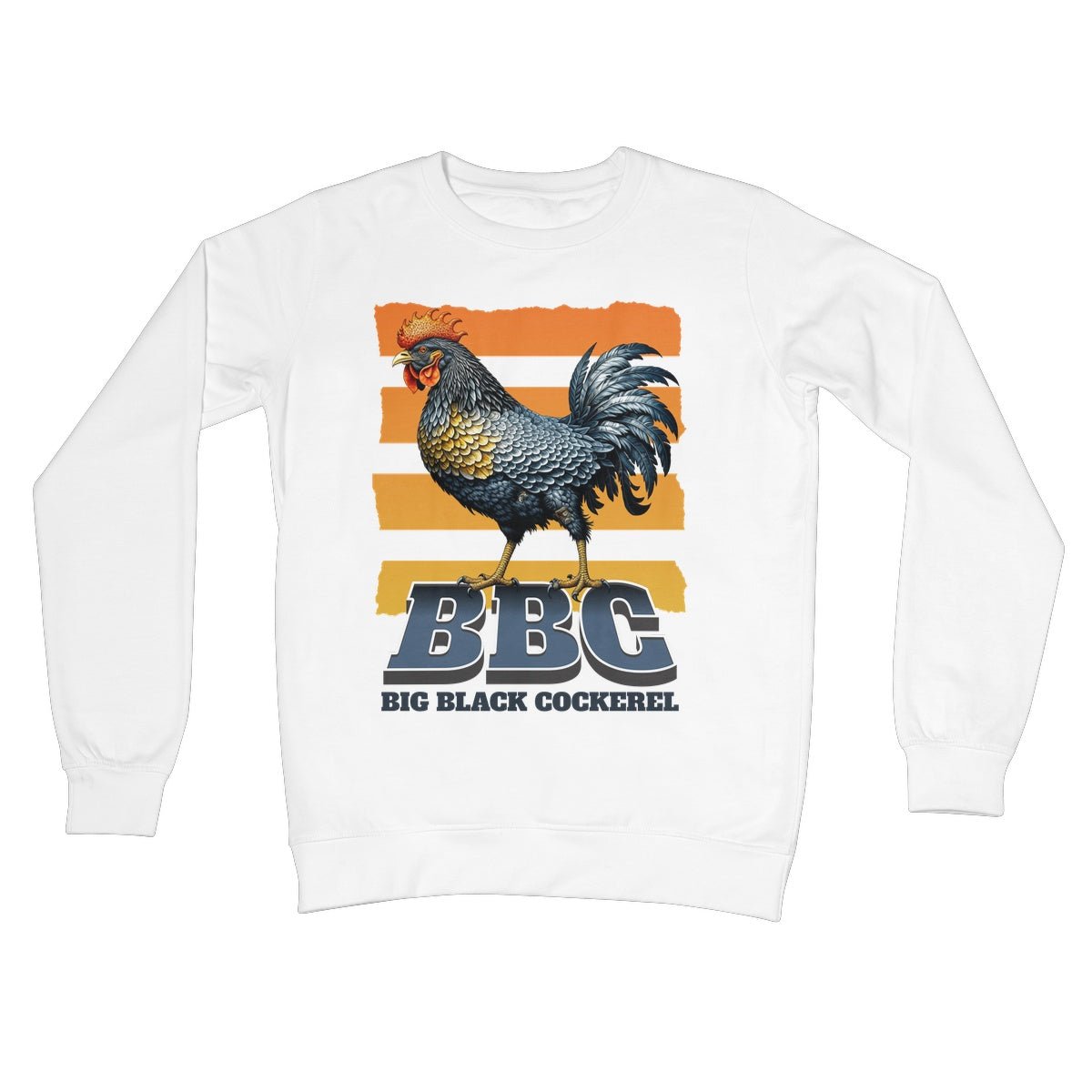 Big Black Cockerel Jumper - Arctic White - Funny Jumper