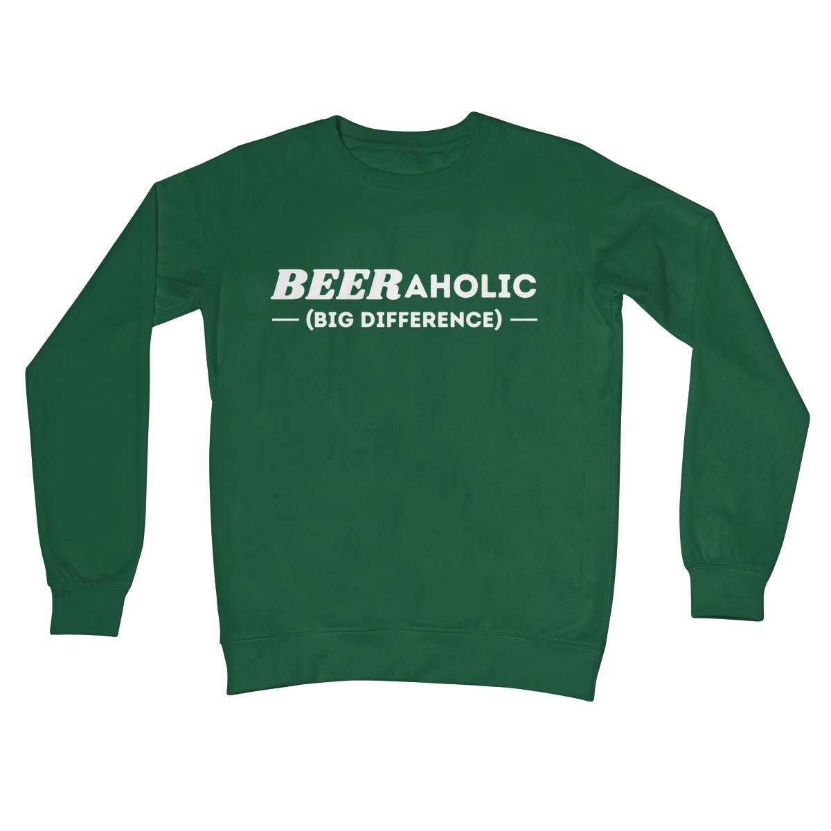 Beeraholic Jumper - Bottle Green - Funny Jumper