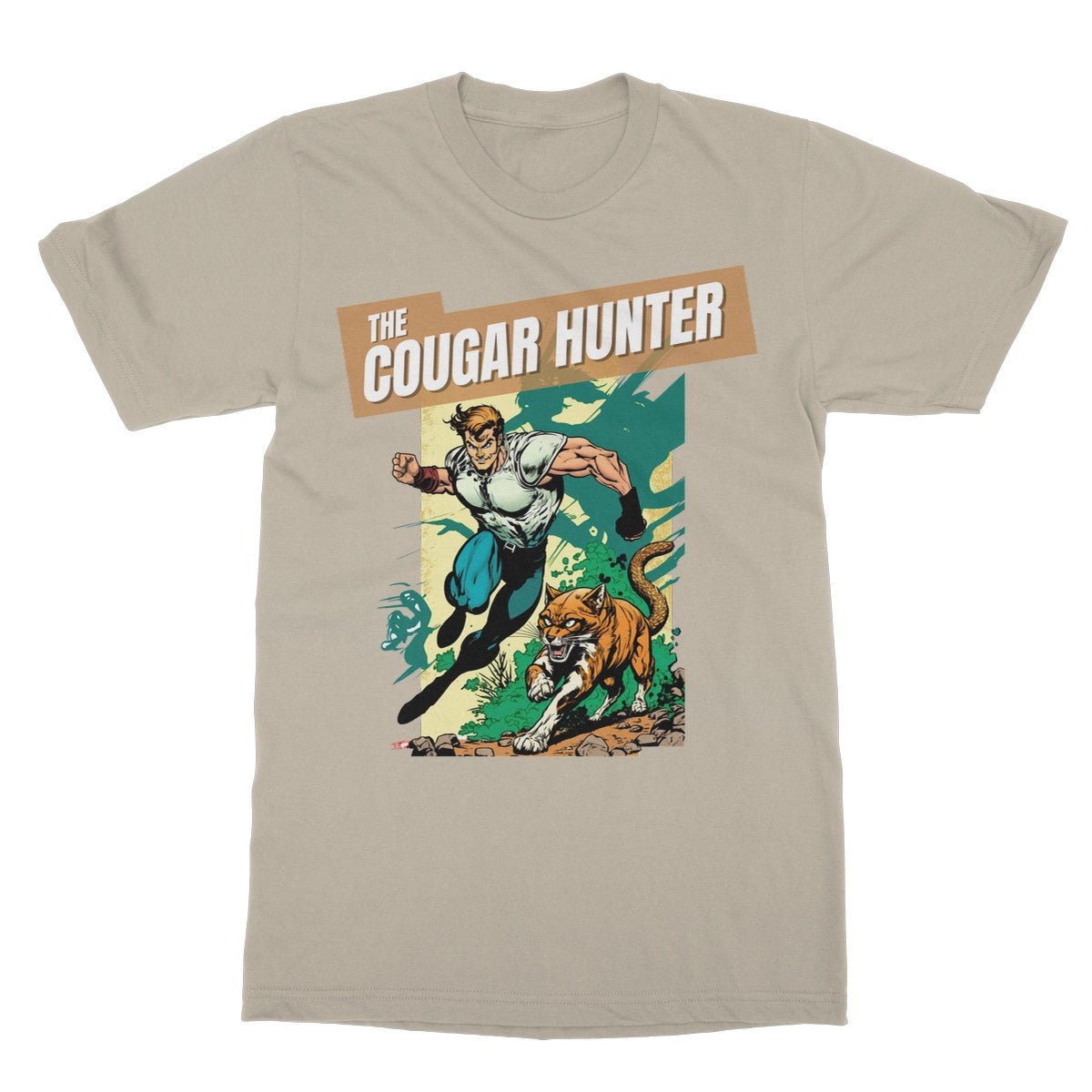 The Cougar Hunter T-Shirt - Sand - Funny T-Shirt
