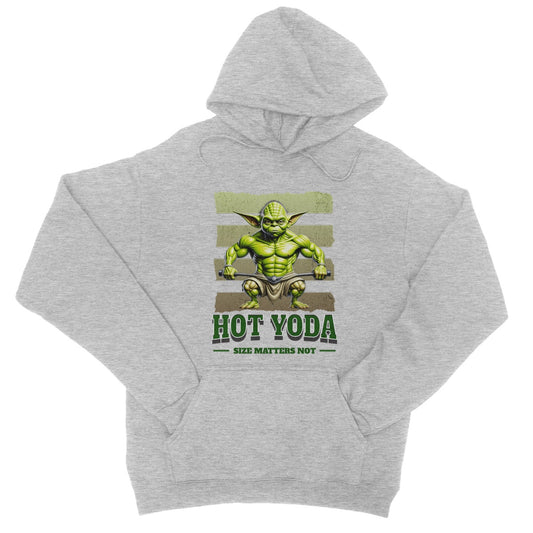 Hot Yoda Hoodie - Heather Grey - Funny Hoodie