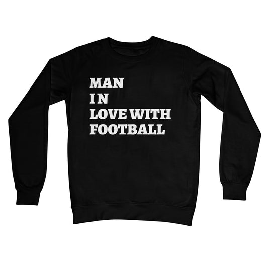 Man In Love With Football Jumper - Jet Black - Funny Jumper