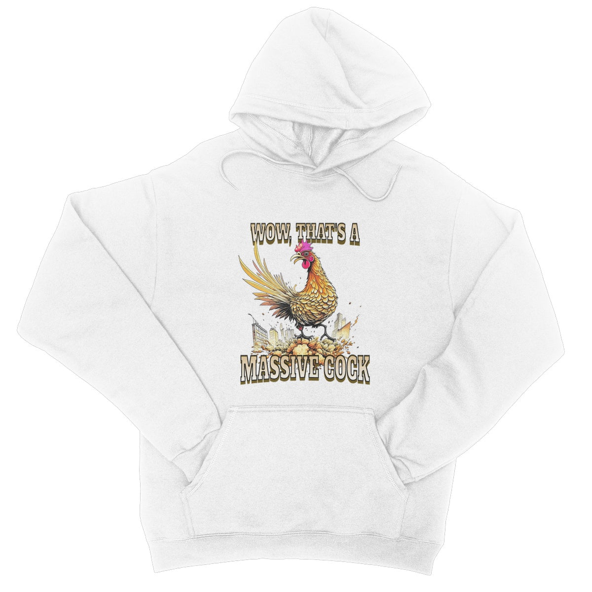 Massive Cock Hoodie - Arctic White - Funny Hoodie