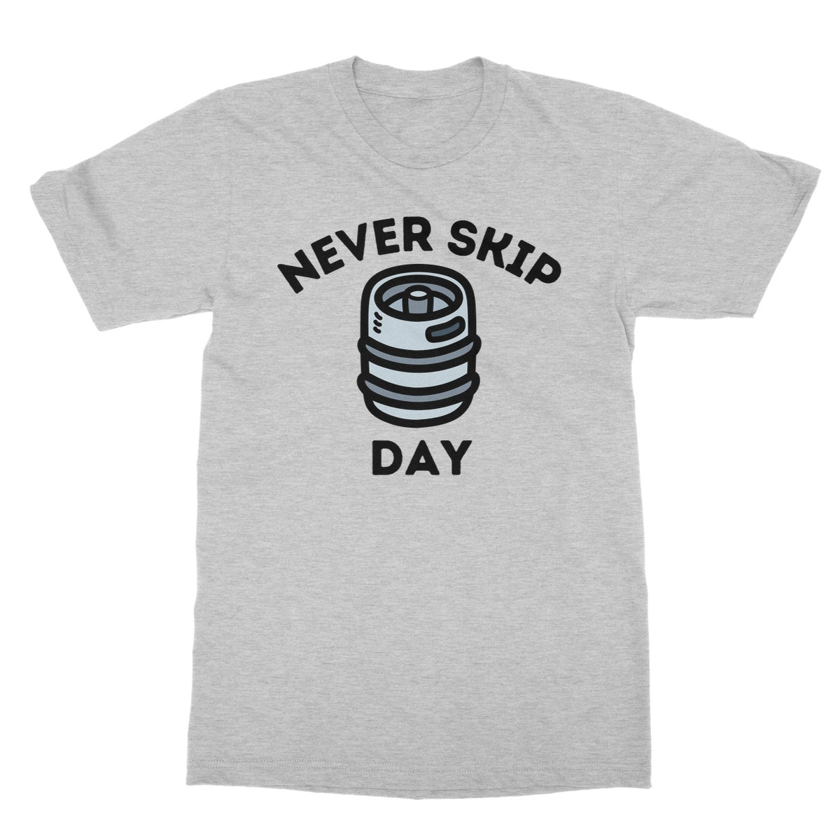 Never Skip Keg Day T-Shirt - Sport Grey - Funny T-Shirt