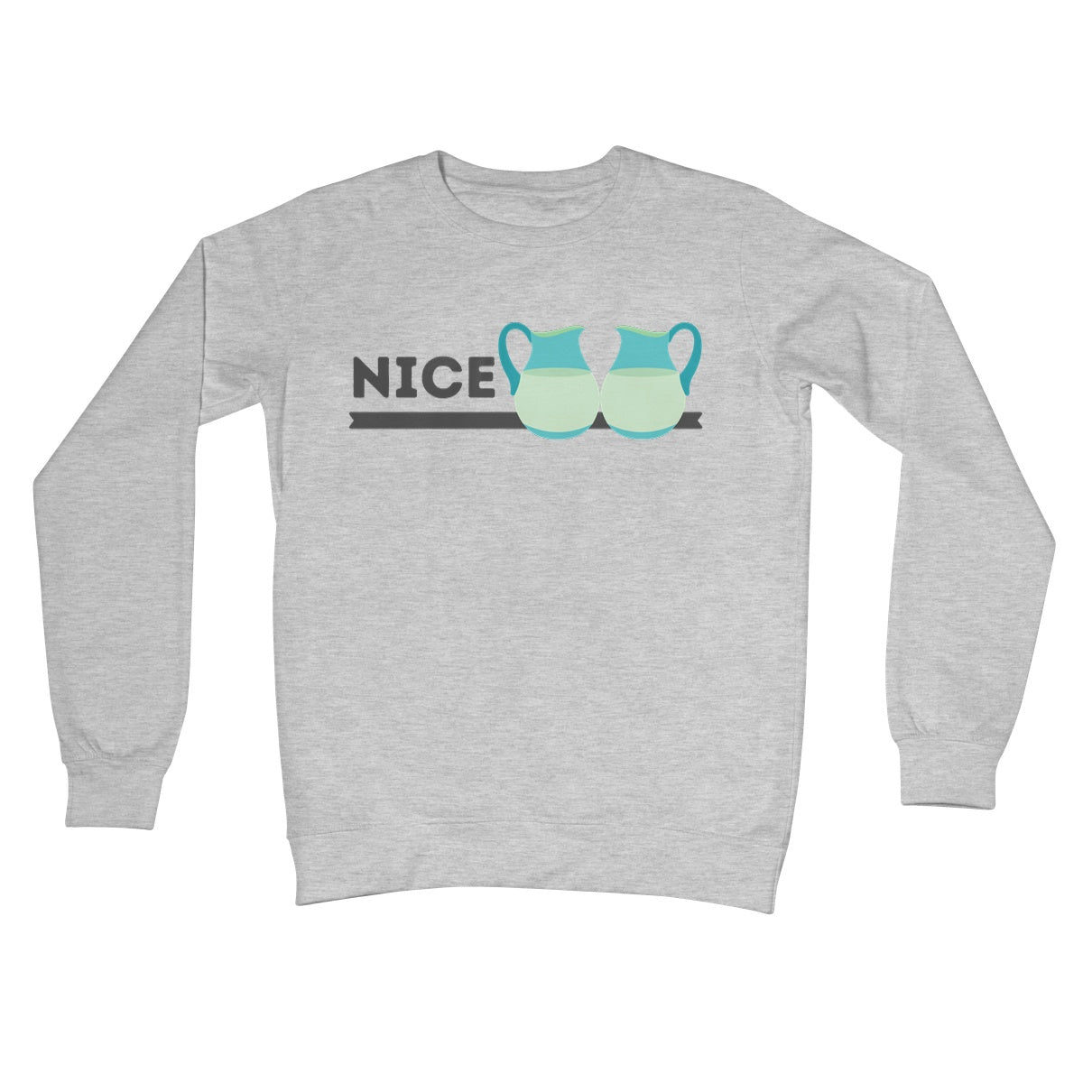 Nice Jugs Jumper - Heather Grey - Funny Jumper