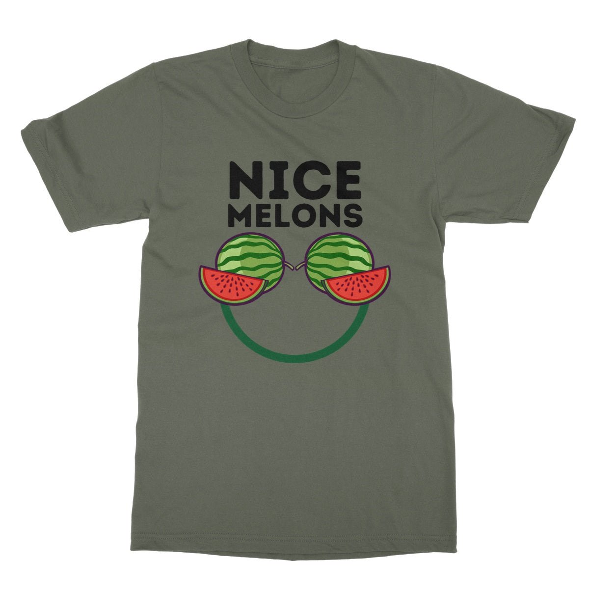 Nice Melons T-Shirt - Military Green - Funny T-Shirt