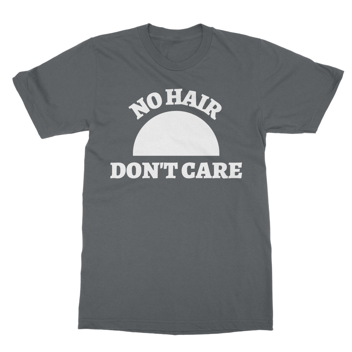 No Hair Don't Care T-Shirt - Charcoal - Funny T-Shirt