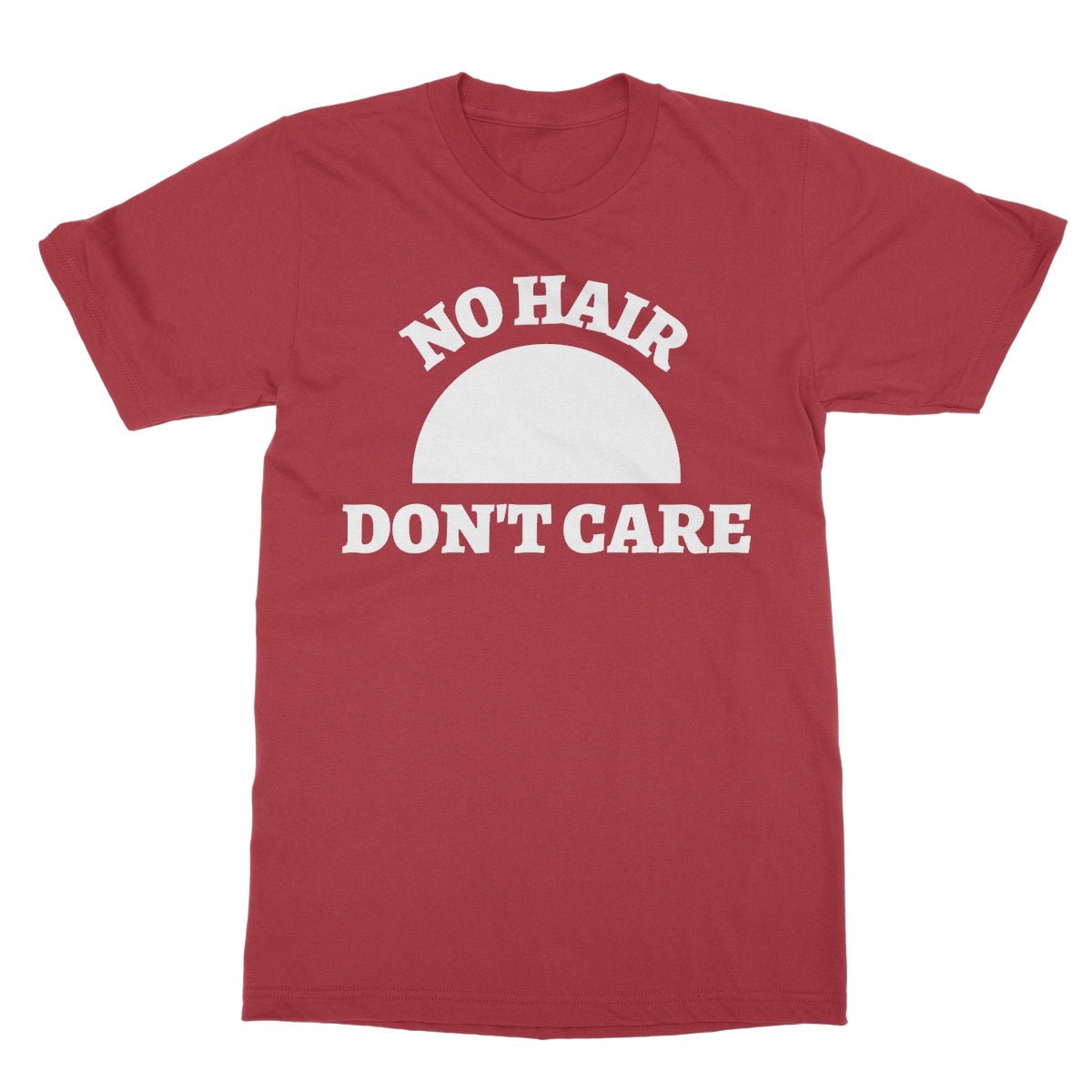 No Hair Don't Care T-Shirt - Cherry Red - Funny T-Shirt