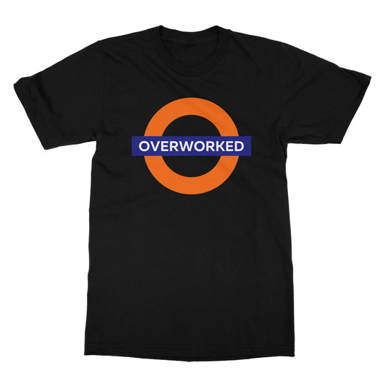 Overworked T-Shirt - Black - Funny T-Shirt