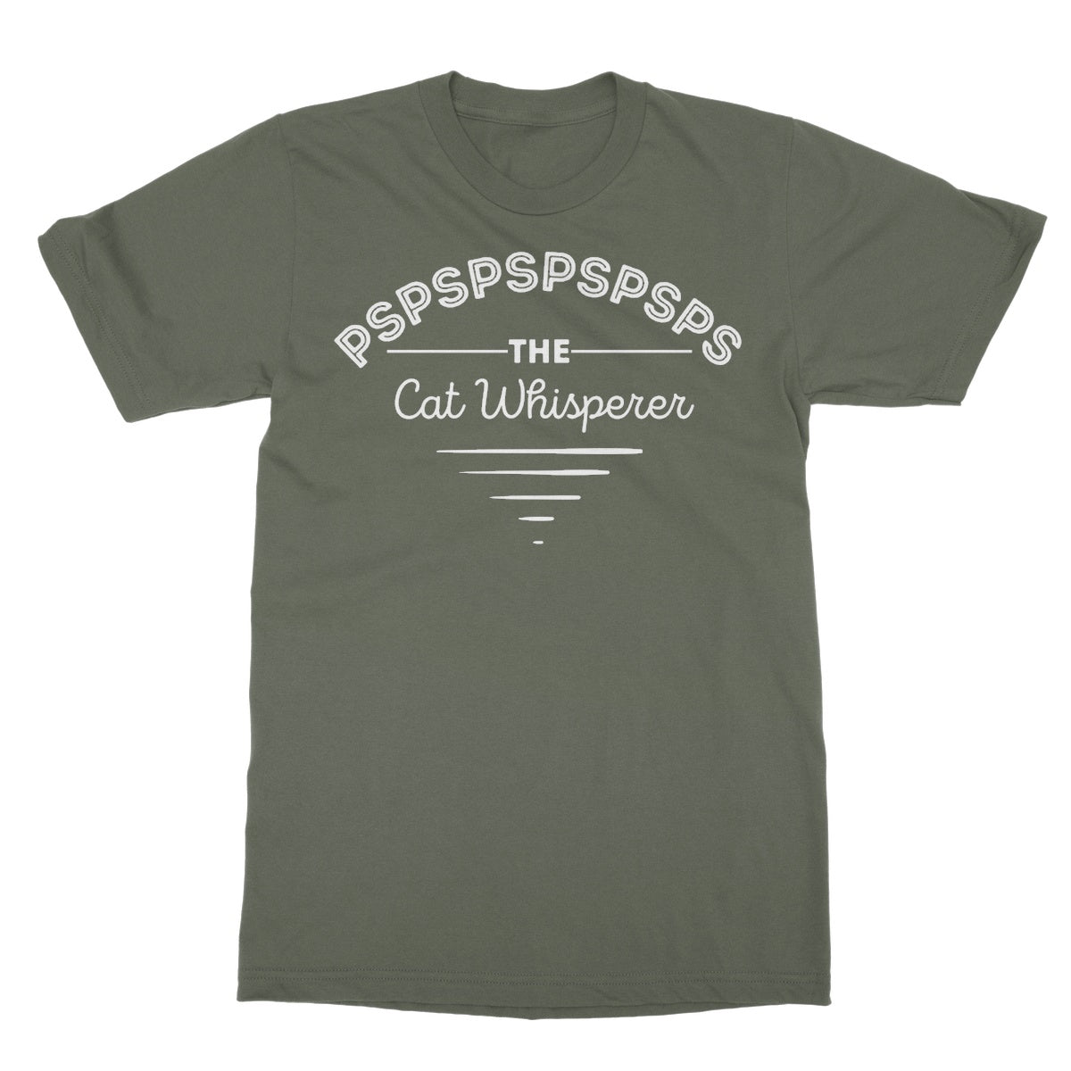 The Cat Whisperer T-Shirt - Military Green - Funny T-Shirt