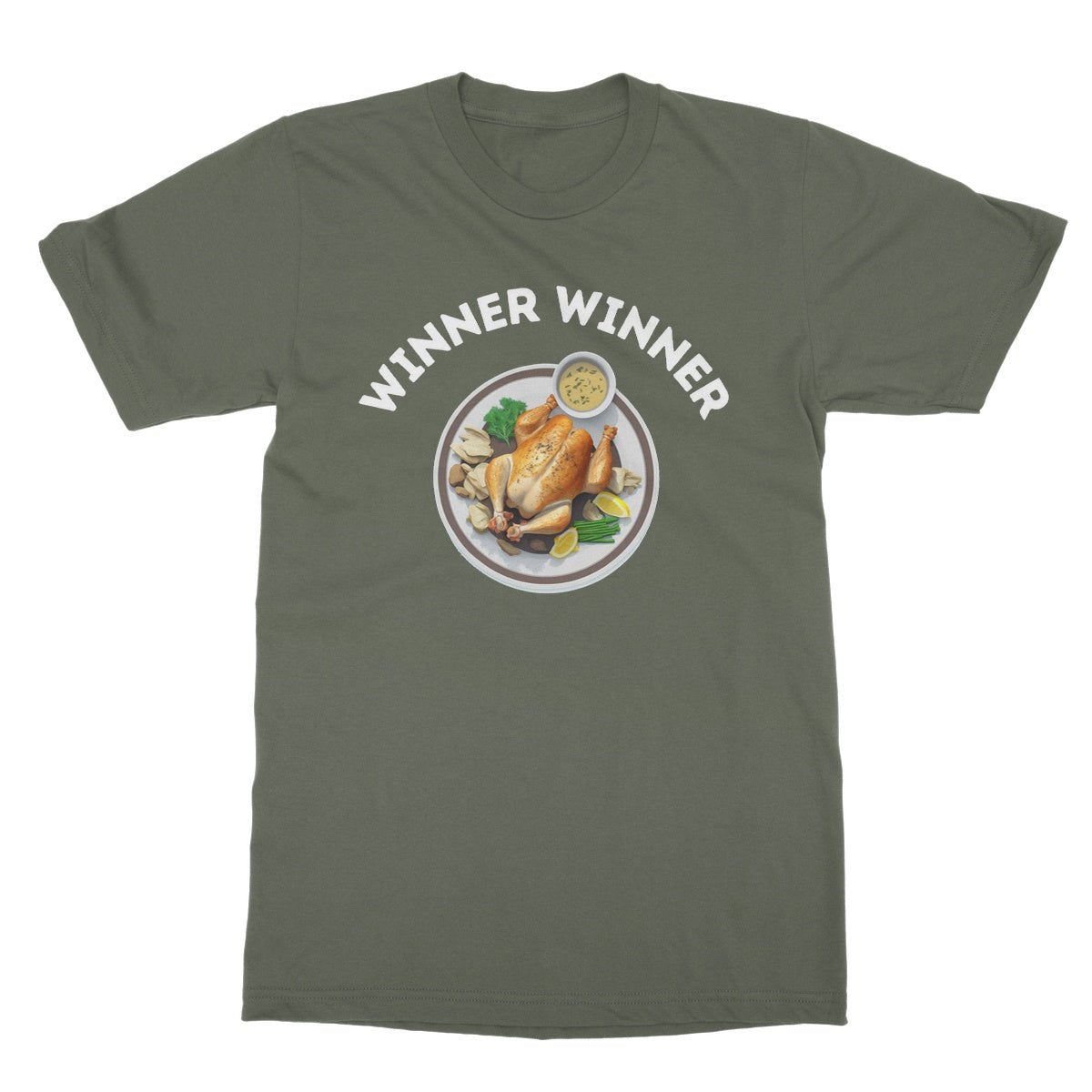 Winner Winner Chicken Dinner T-Shirt - Military Green - Funny T-Shirt