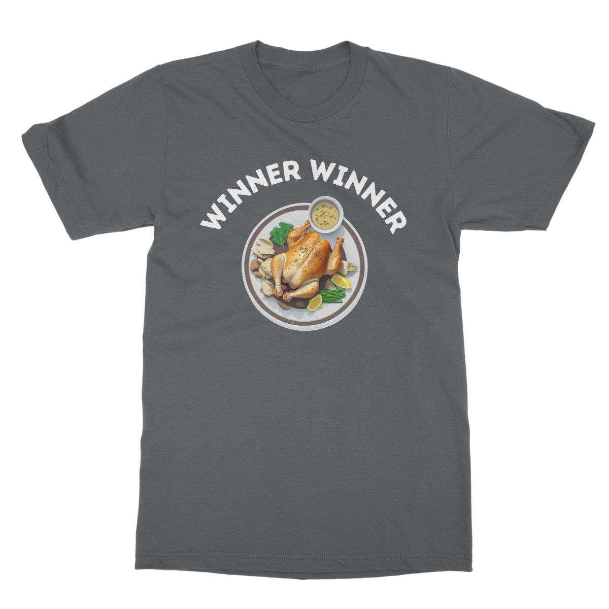 Winner Winner Chicken Dinner T-Shirt - Charcoal - Funny T-Shirt