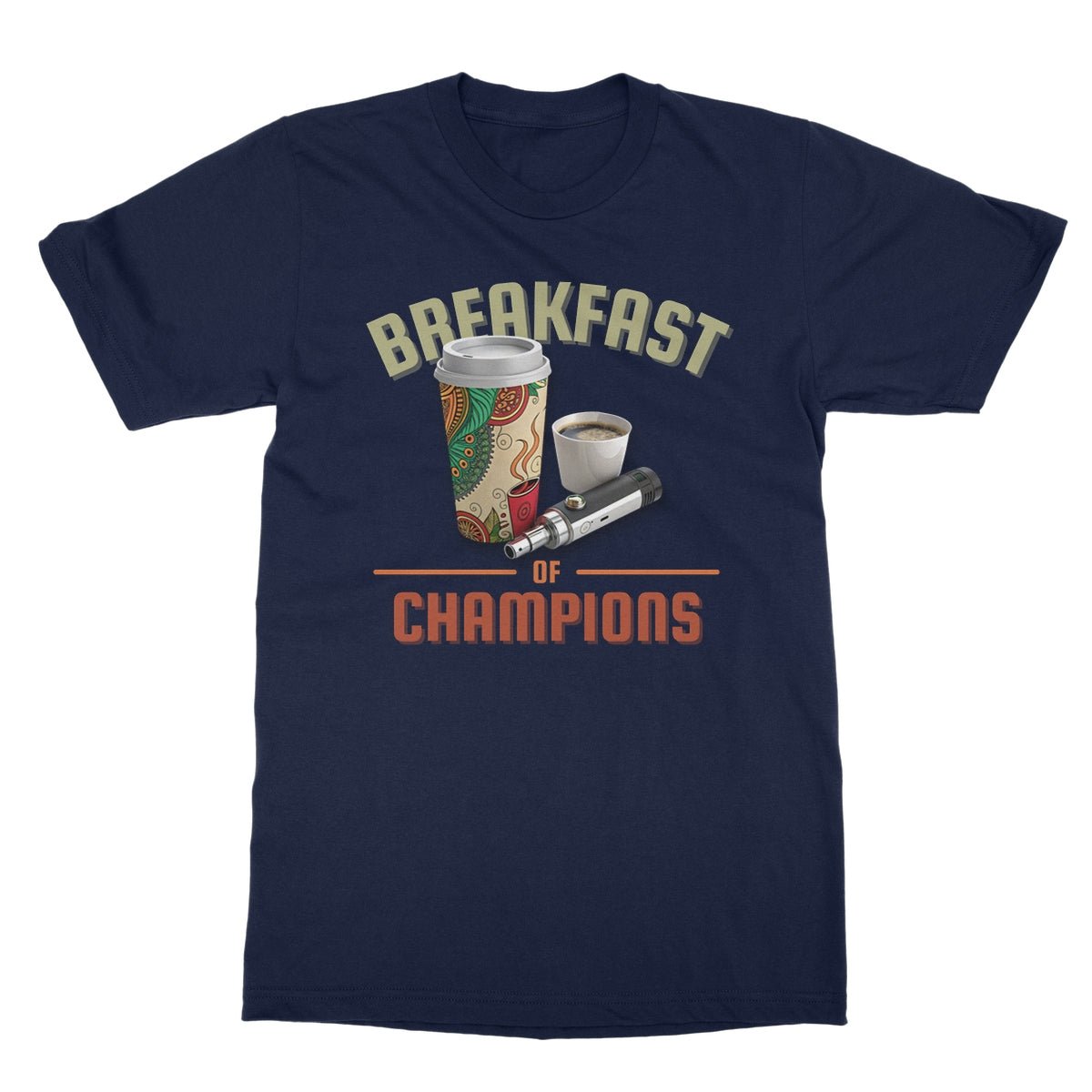 Breakfast Of Champions T-Shirt - Navy - funny t-shirt