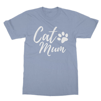 cat mum t shirt blue