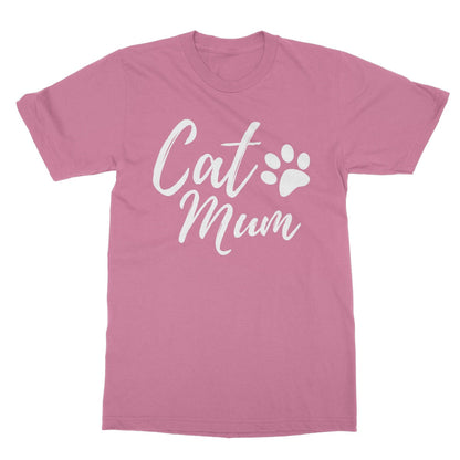 cat mum t shirt pink