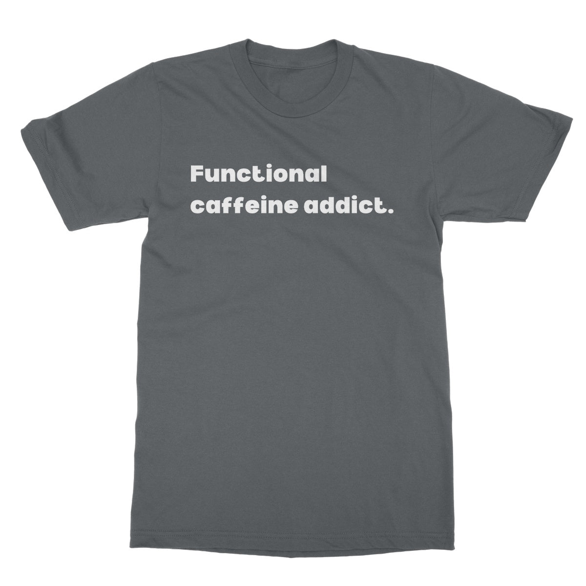 functional caffeine addict t shirt grey