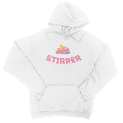 shit stirrer hoodie white