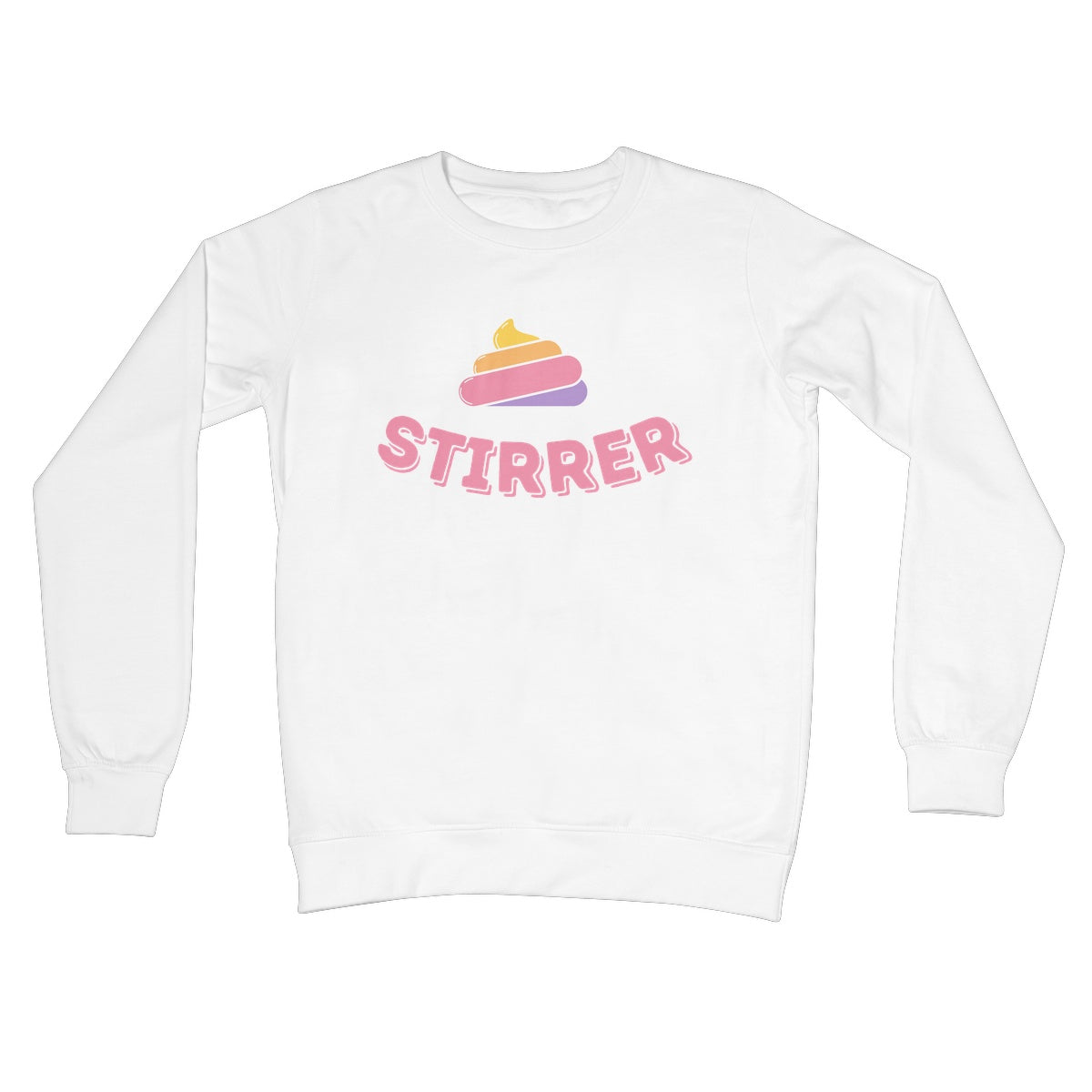 shit stirrer jumper white