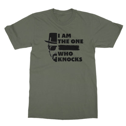 I Am The One Who Knocks T-Shirt - Military Green - Funny T-Shirt