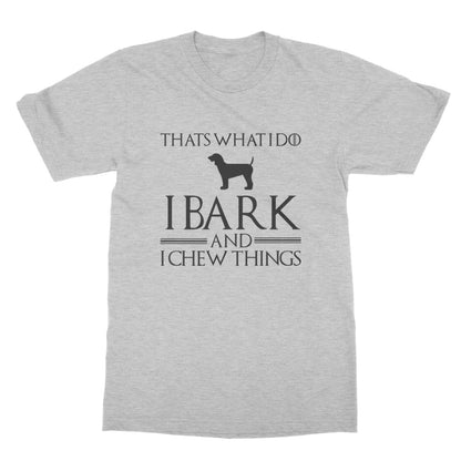 I Bark And I Chew Things T-Shirt - Sport Grey - Funny T-Shirt