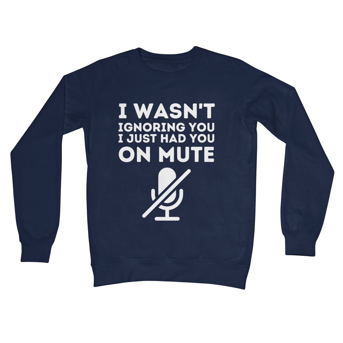 I just had you on mute jumper navy