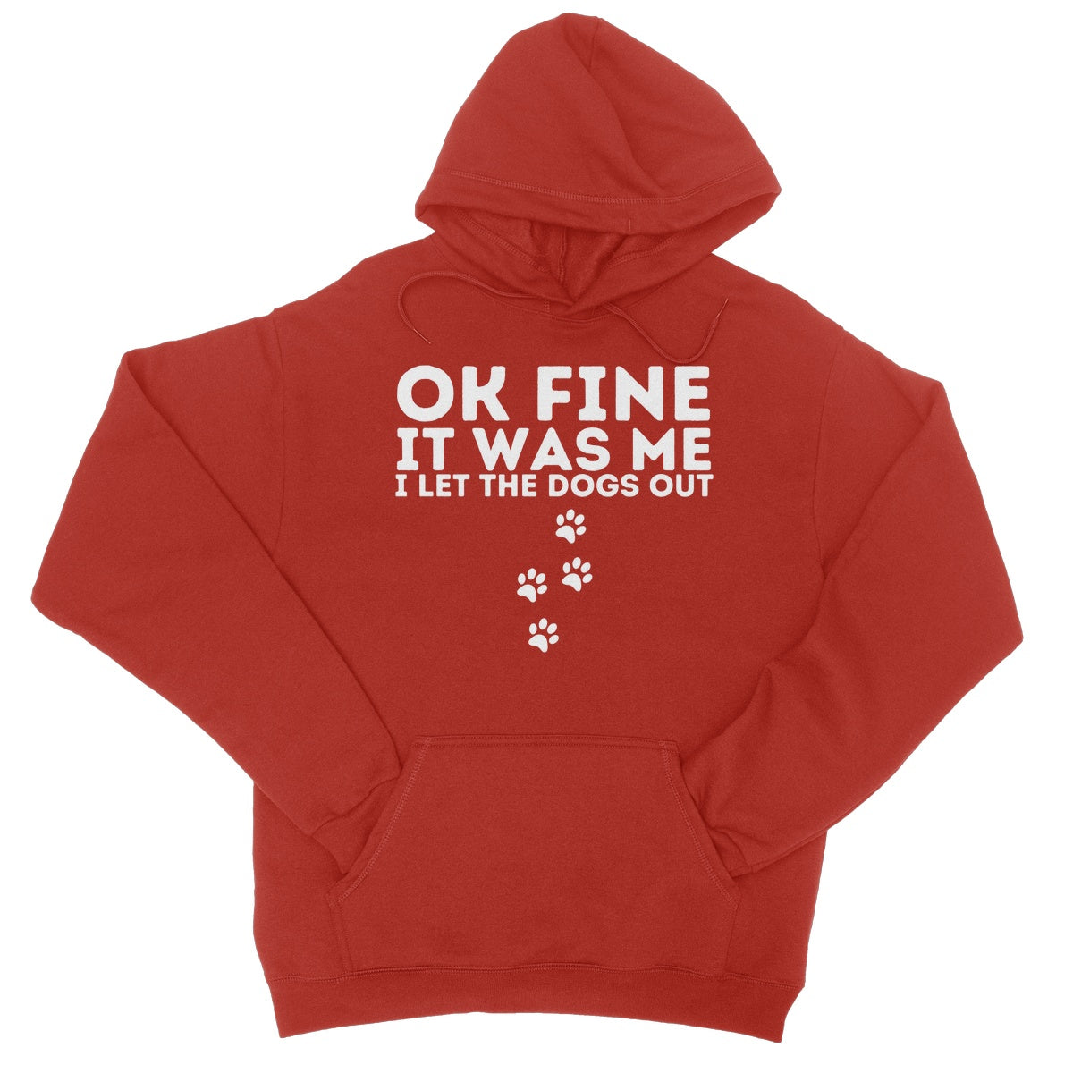 I let the dogs out hoodie red