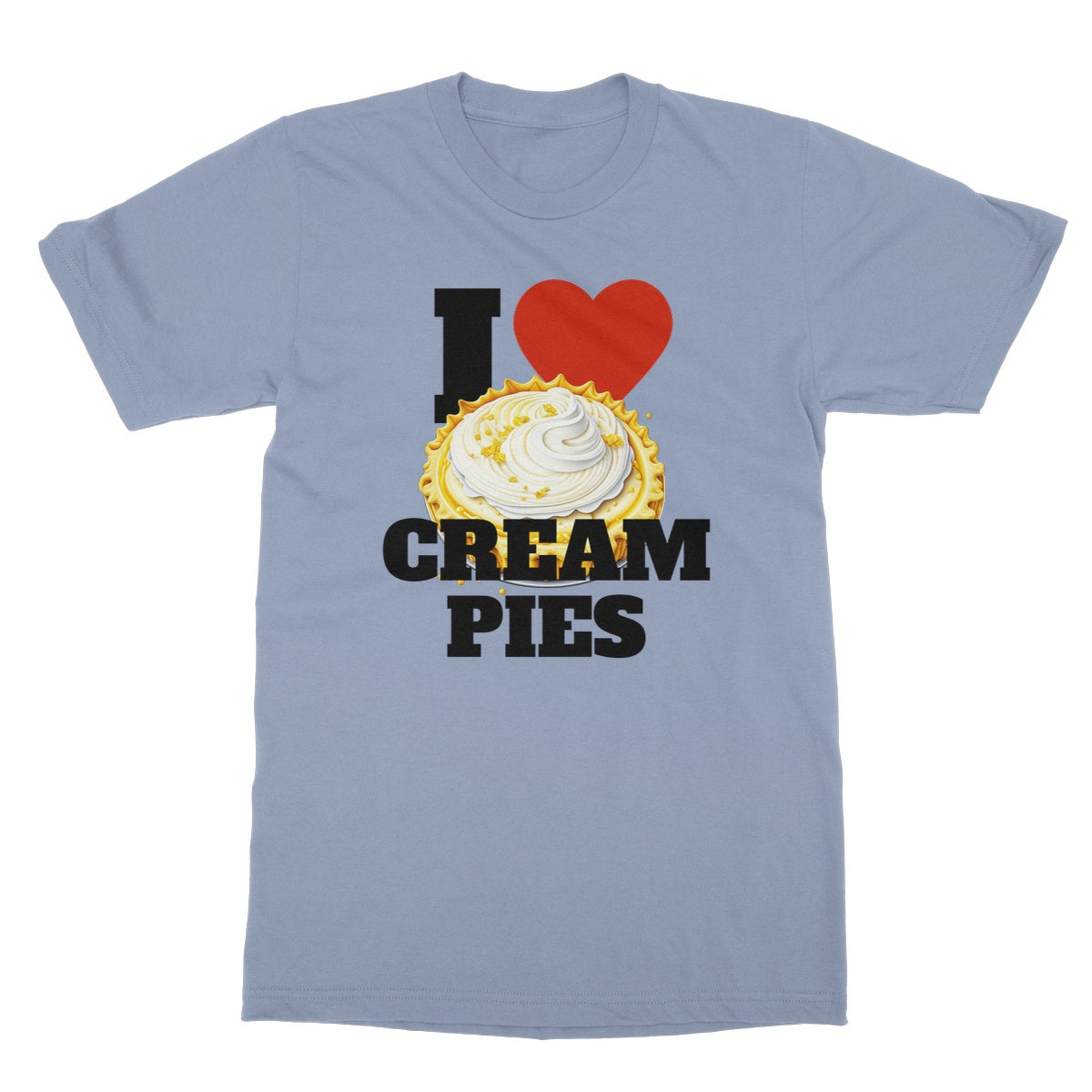 I love cream pies t shirt blue