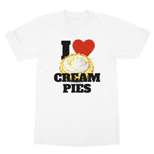 I Heart Cream Pies T-Shirt - White - Funny T-Shirt