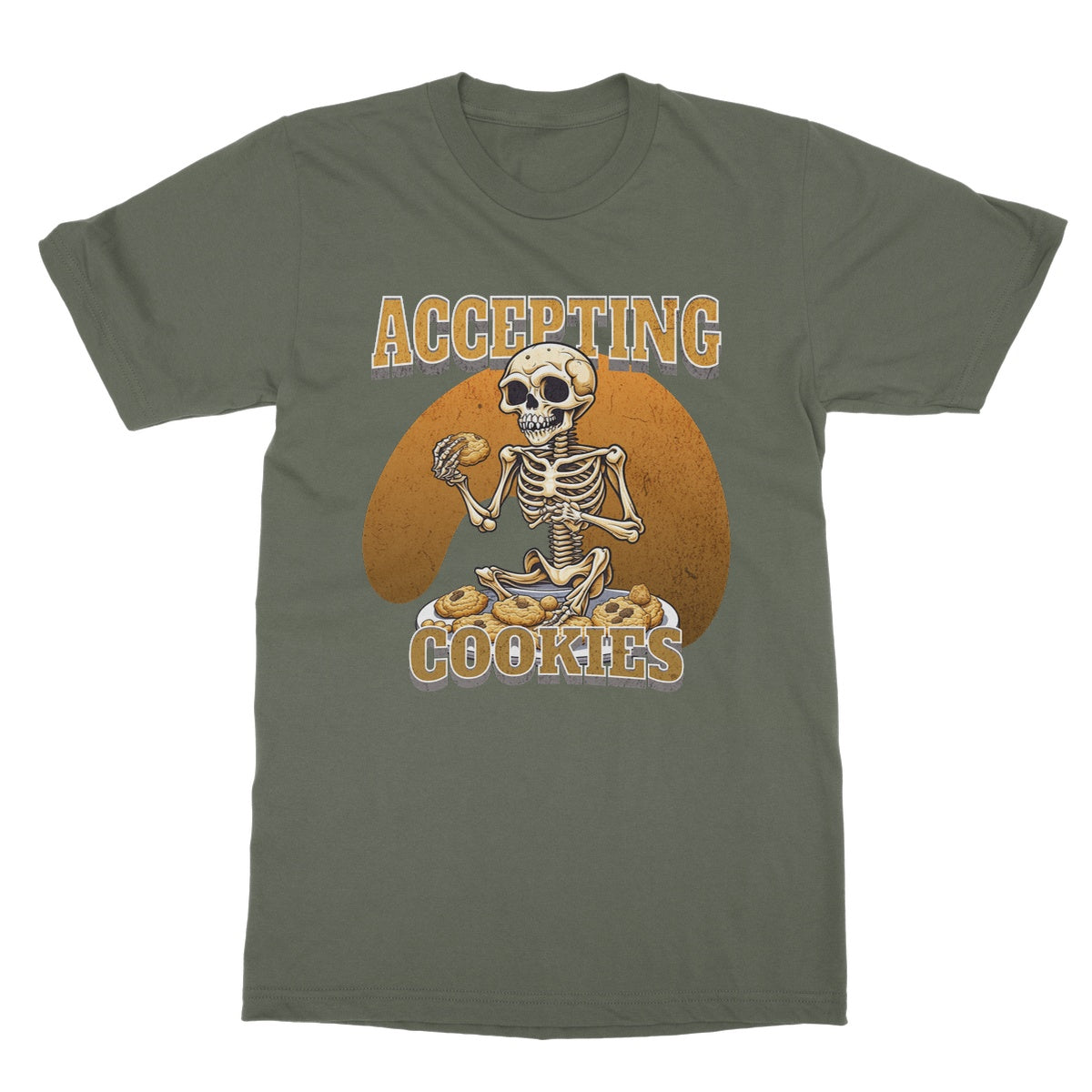 accepting cookies t shirt green