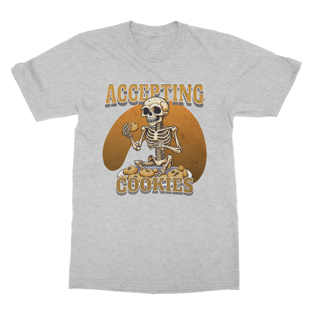 accepting cookies t shirt sports grey