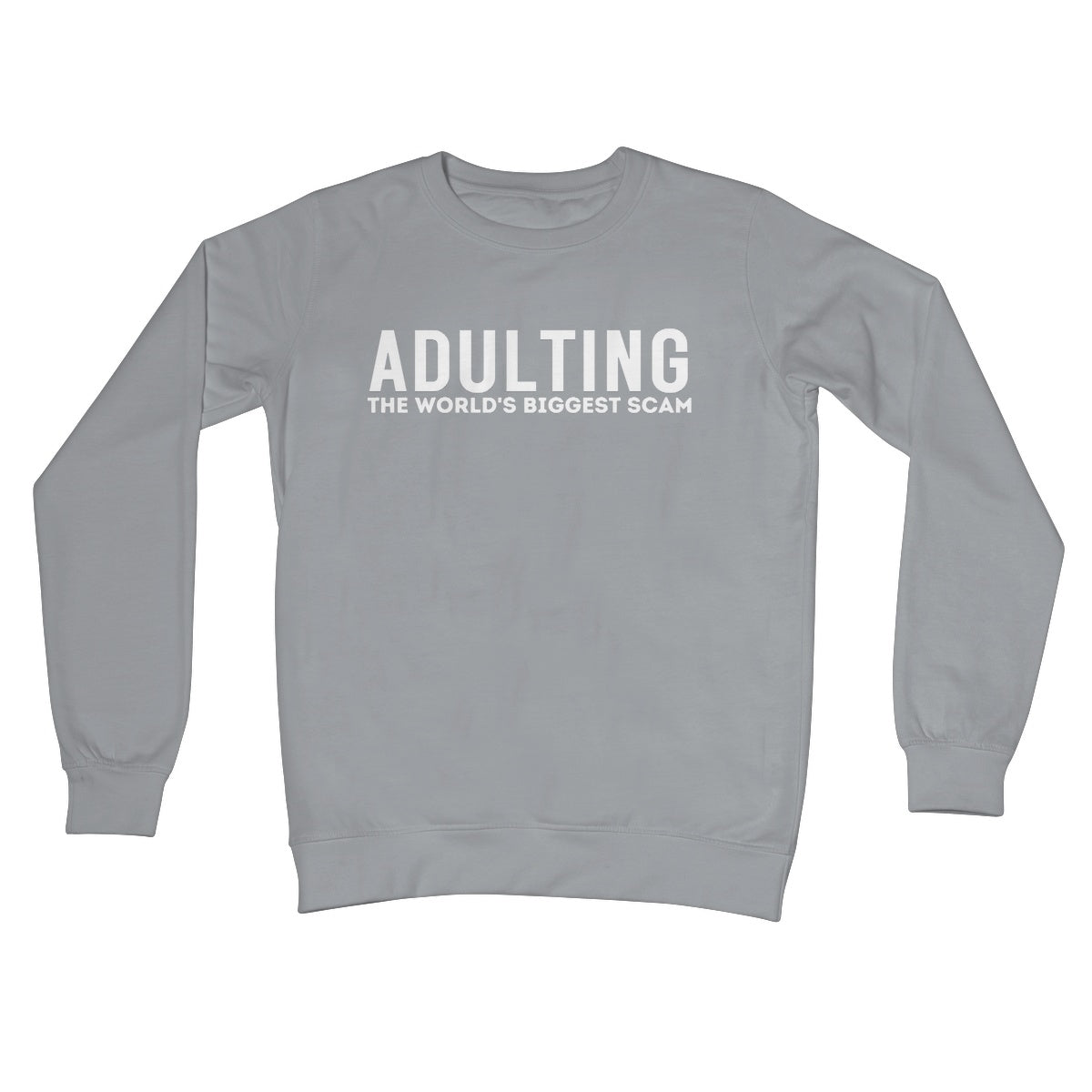 adulting jumper grey