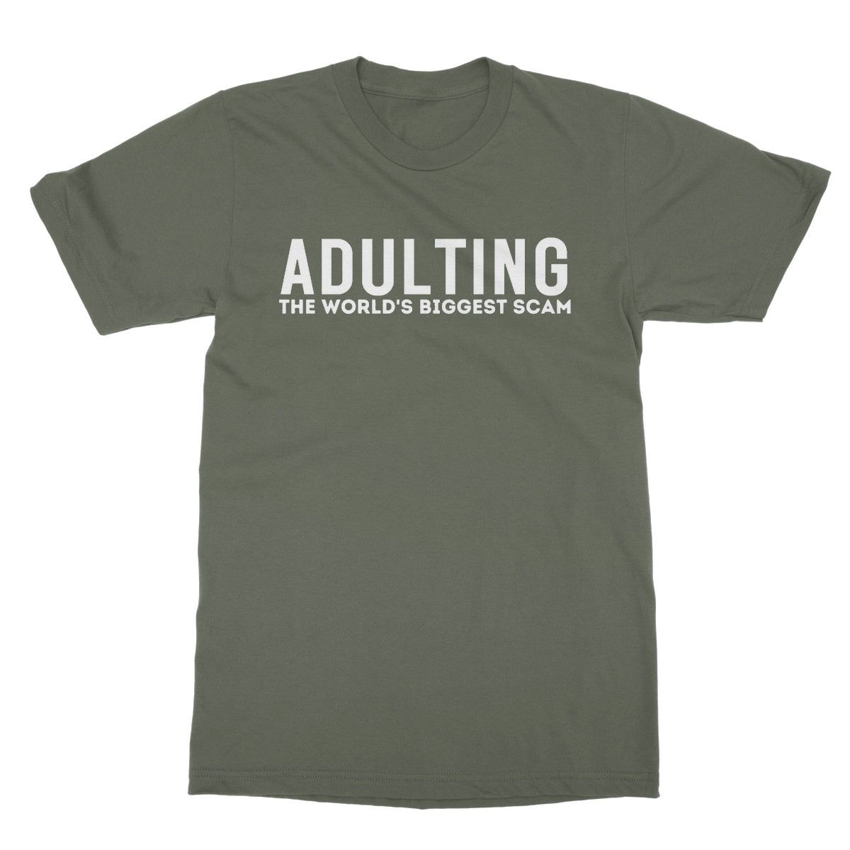 adulting t shirt green