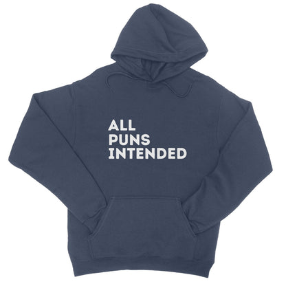 all puns intended hoodie navy