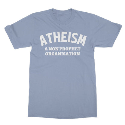 Atheism, A Non Prophet Organisation T-Shirt - Light Blue - Funny T-Shirt