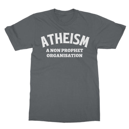 Atheism, A Non Prophet Organisation T-Shirt - Charcoal - Funny T-Shirt