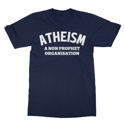 Atheism, A Non Prophet Organisation T-Shirt - Navy - Funny T-Shirt