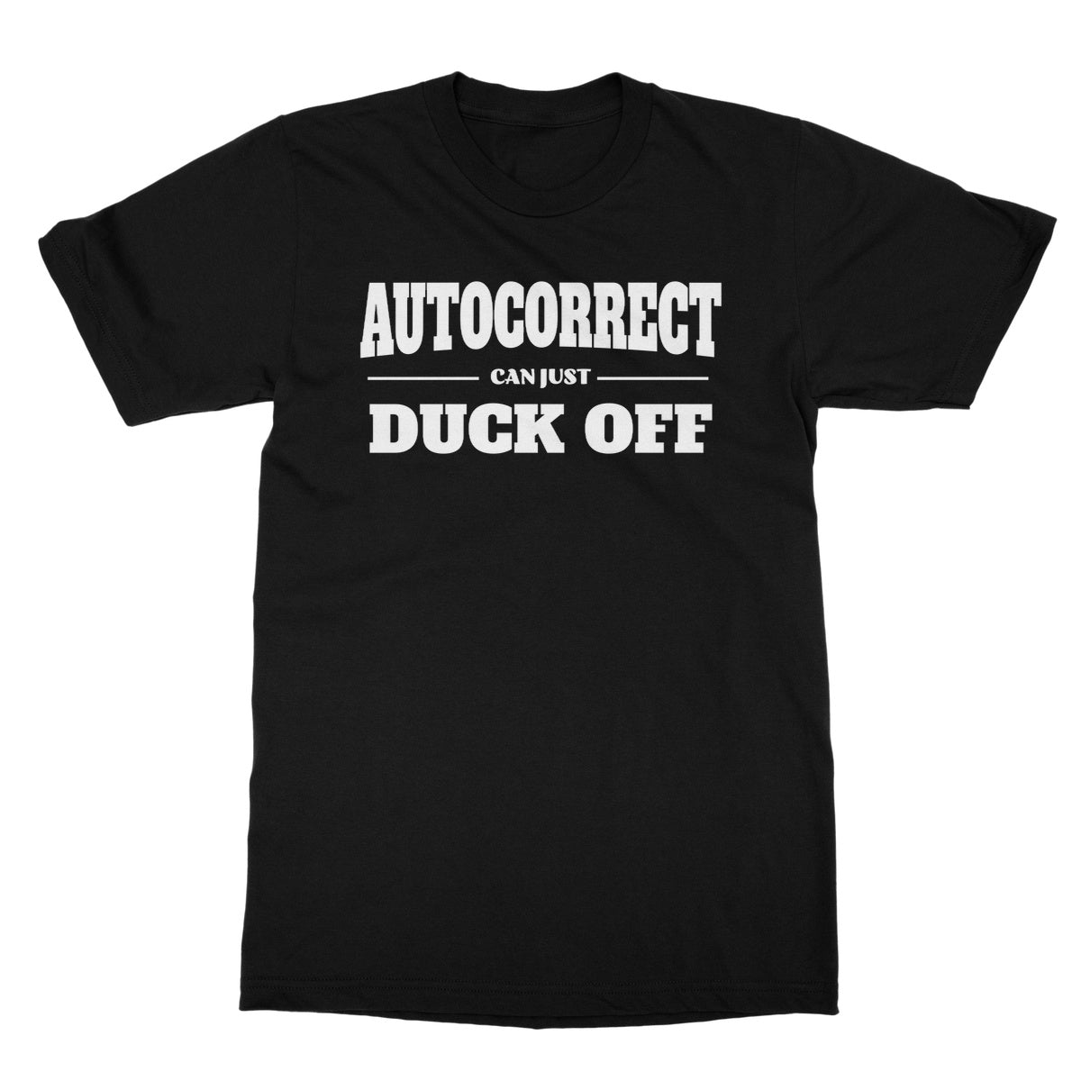autocorrect can duck off t shirt black