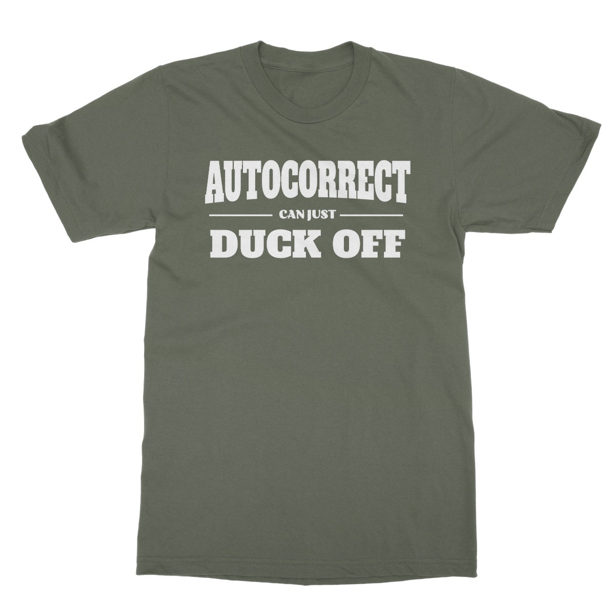 autocorrect can duck off t shirt green
