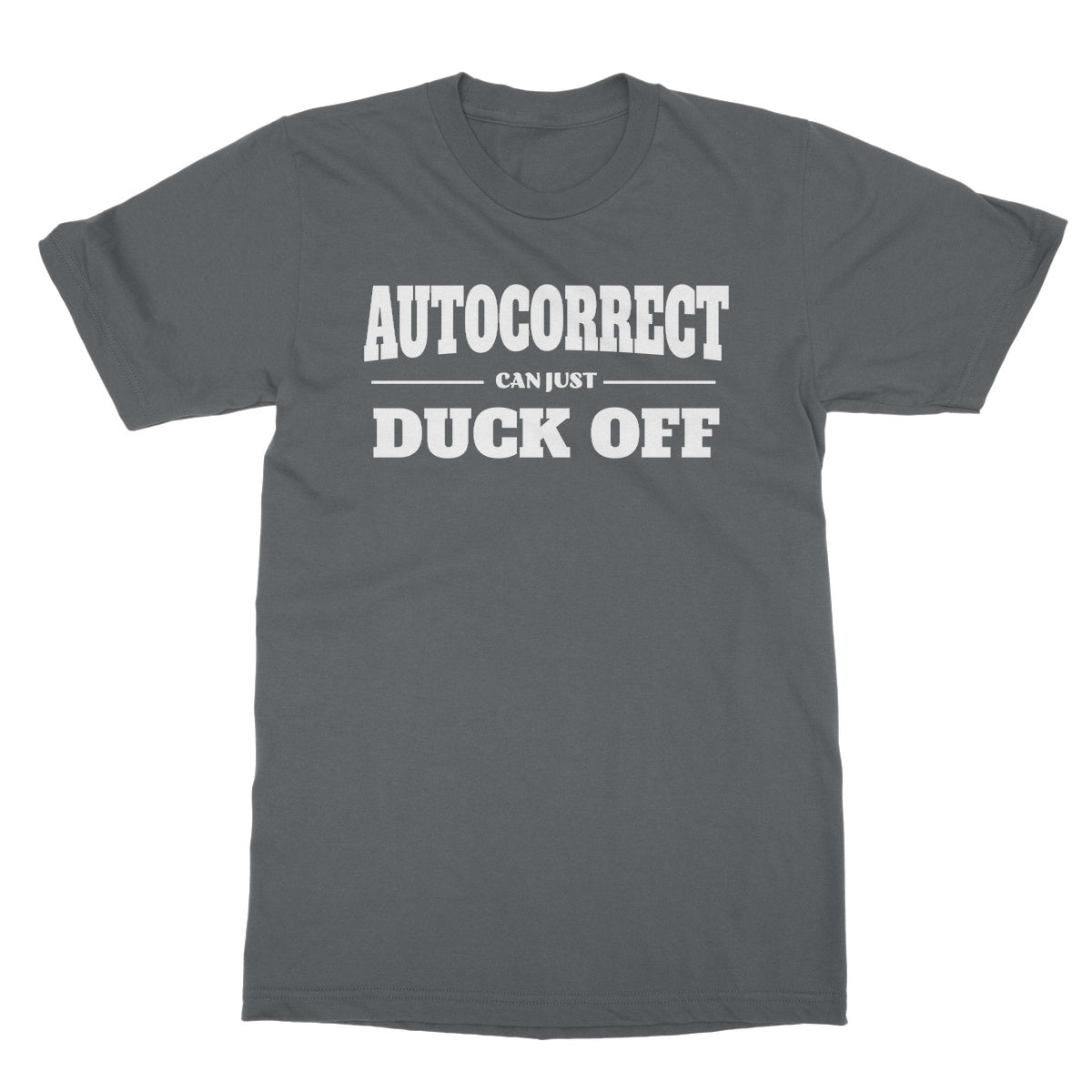 autocorrect can duck off t shirt grey