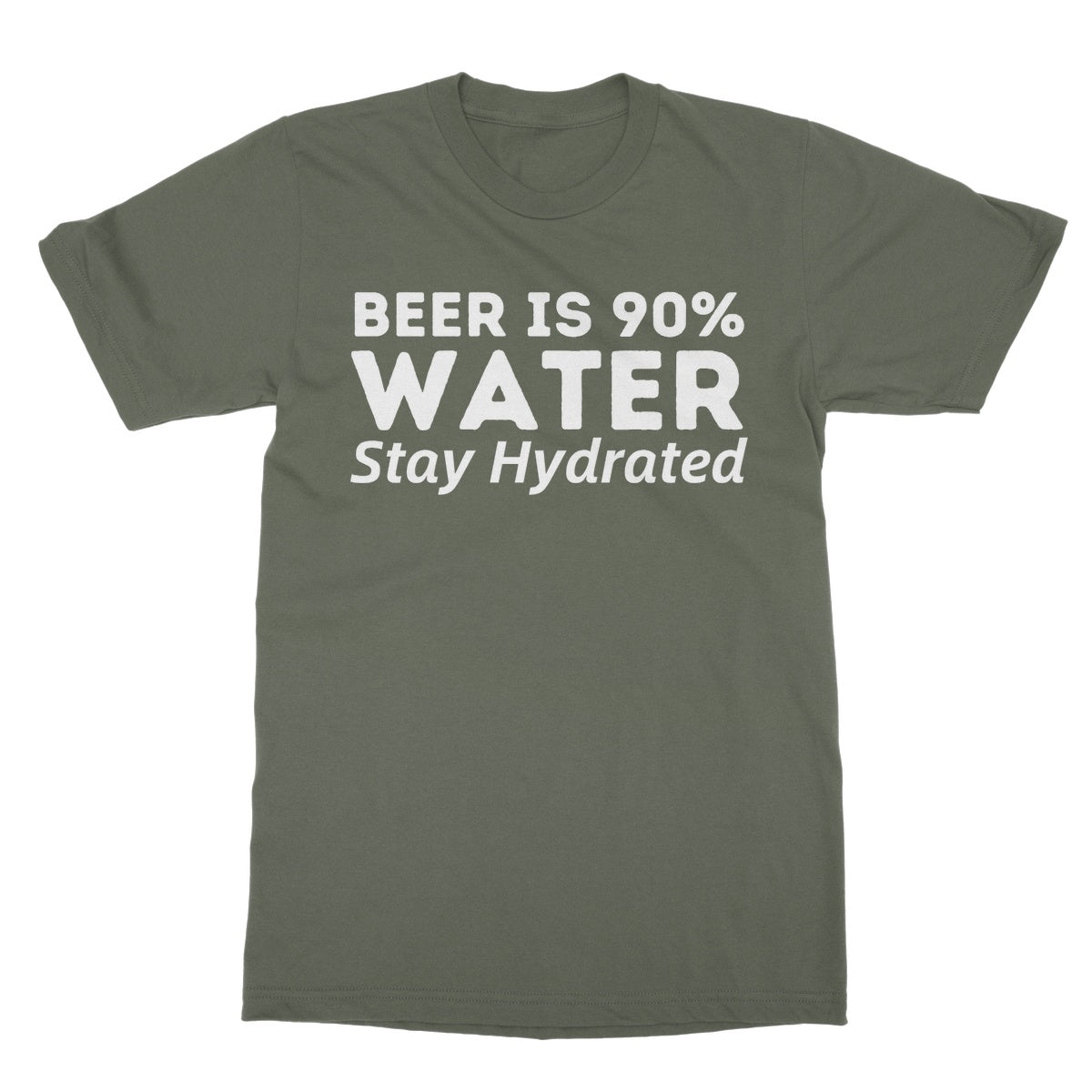 beer is 90% water t shirt green