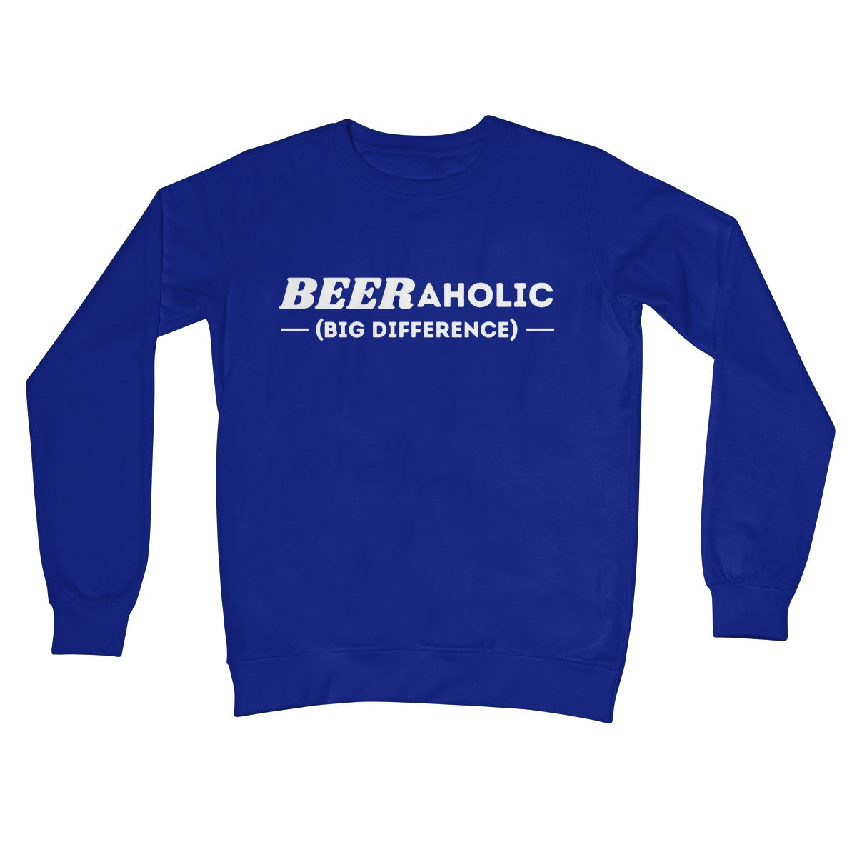 beeraholic jumper bright blue