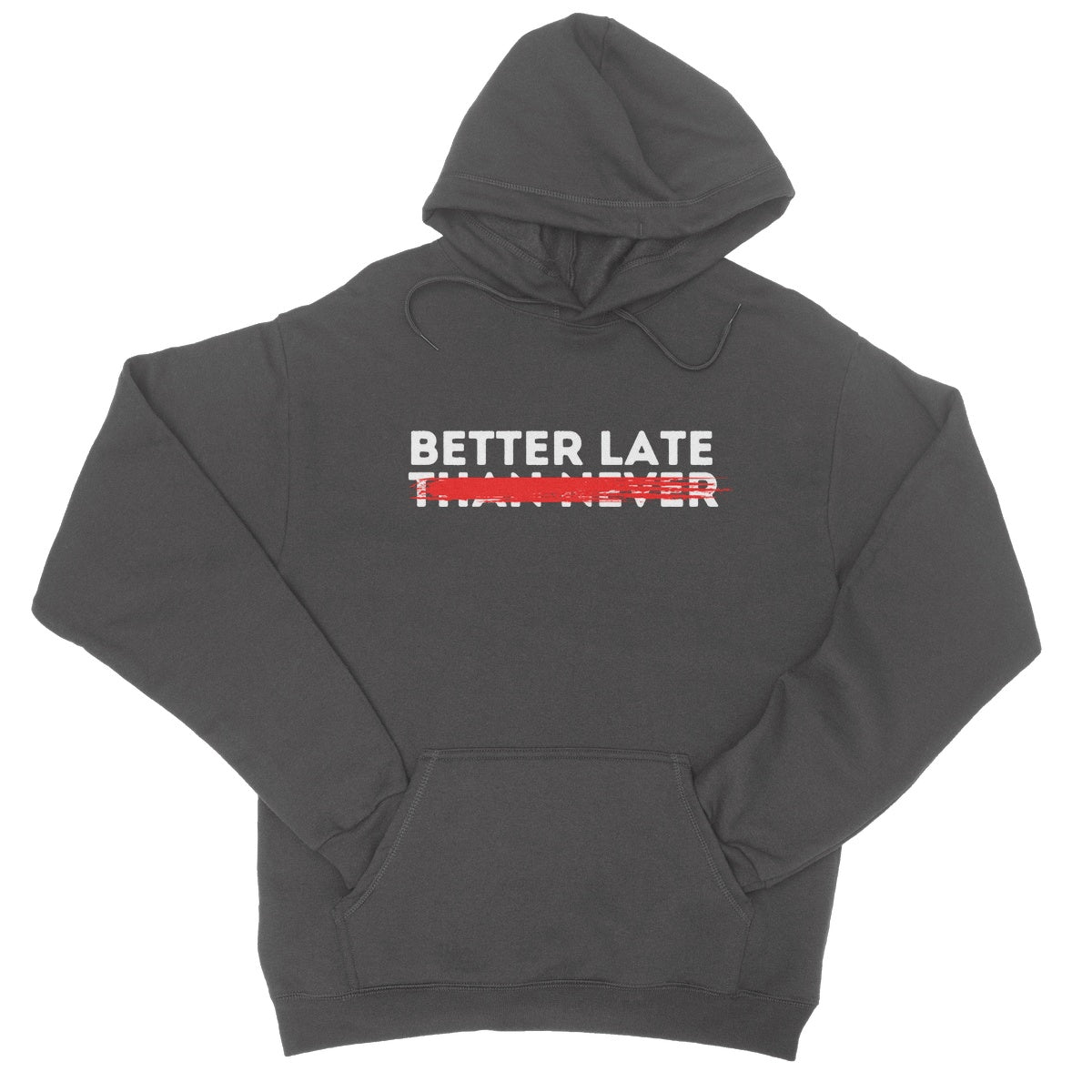 better late hoodie grey