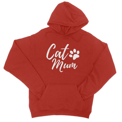 Cat Mum Hoodie - Fire Red - Funny Hoodie