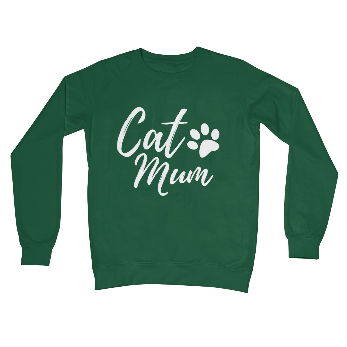 cat mum jumper green